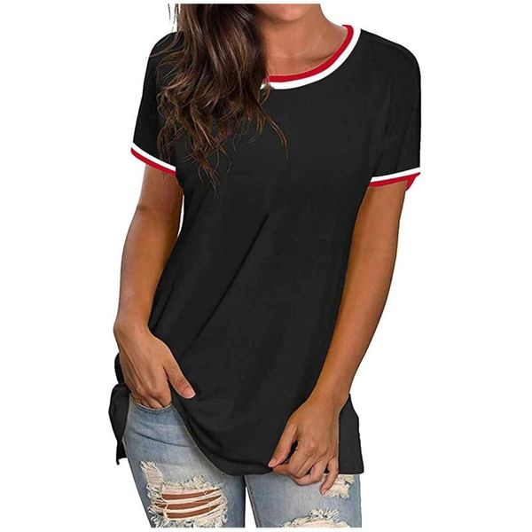 

women's t-shirt solid colour t-shirts fashion oversized o-neck minimalist short sleeve summer ropa mujer, White