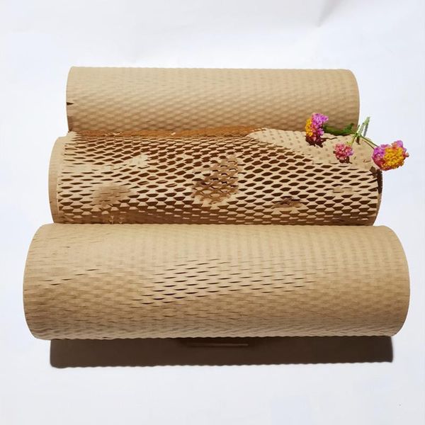 Embrulho de presente 40m Brown Honeycomb Kraft Roll para festa de aniversário de aniversário embalagem artesanal