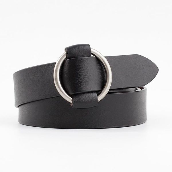 

belts 2021 women's adjustable wide black red brown genuine leather waist belt for jeans dress woman metal o ring buckle, Black;brown