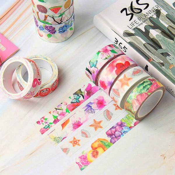 

3Pieces/Lot 1pcs Sell Plants Flowers Japanese Masking Washi Tape Decorative Adhesive Tape Decora Diy Scrapbooking Sticker Label Stationery