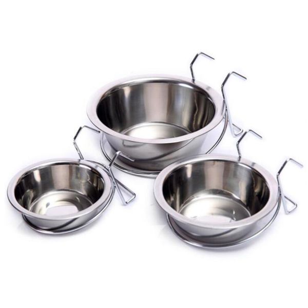 

cat bowls & feeders 3pcs stainless steel pet feeding hanging dogs water for bird coop dog
