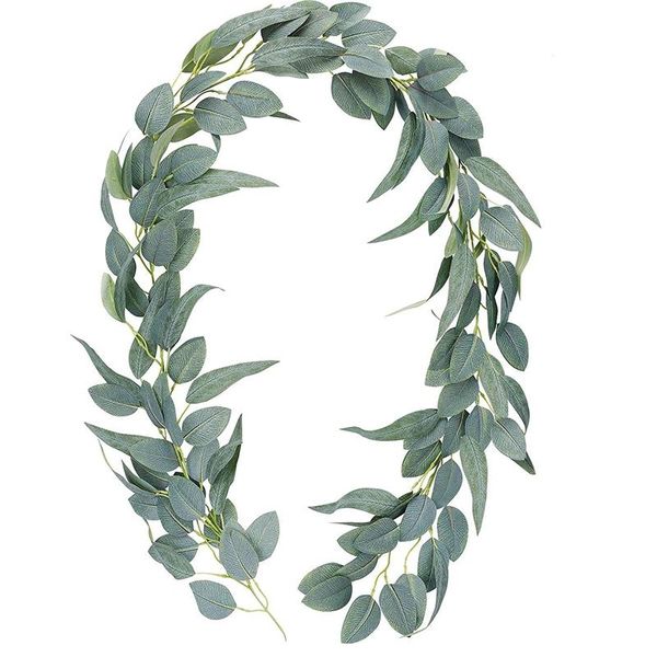 

decorative flowers & wreaths artificial eucalyptus garland greenery vine, for room decor,eucalyptus strands wedding backdrop arch deco