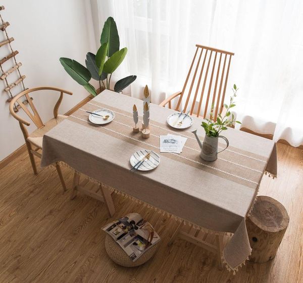 

cotton and linen small fresh tablecloth literary round table coffee table cloth rectangular tablecloth b