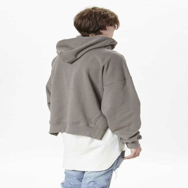 

fashion mens designer bottom fleece ribbed hoodies hoodie long sleeve fog solid spilt sweatshirt nfkjj, Black