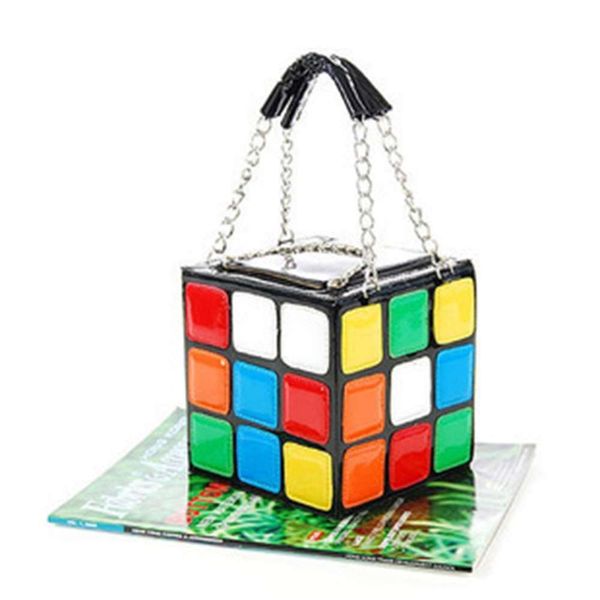 

hbp 2021 new fashion cute rubik's cube model handbag hand bag