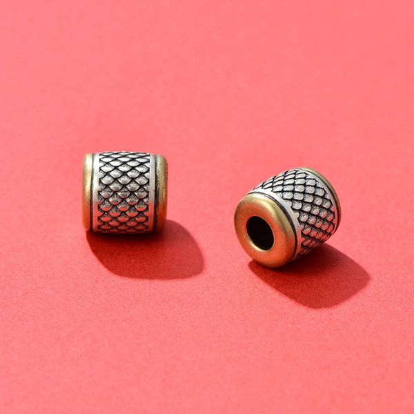 

miss qianjin 925 silver old fish scale bucket beads loose pendant hand rope bead partition handmade diy jewelry accessories
