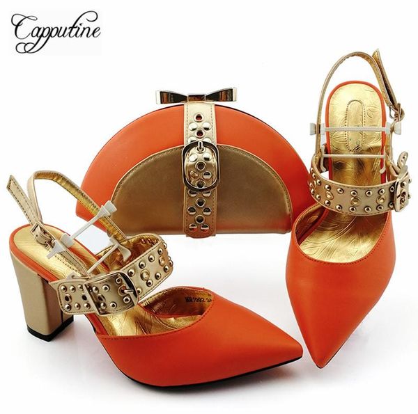 

dress shoes gorgeous orange italian design pointed toe sandal matching with evening bag set mm1092 heel height 9cm, Black