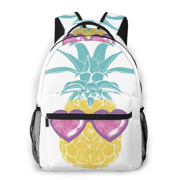 

backpack women fashion male travel mens bag large lapshopping cute pineapple with glasses