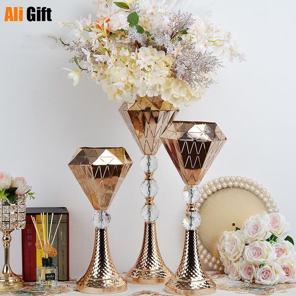 

candle holders metal flowers vase candlestick centerpieces road lead candelabra wedding porps christmas decoration