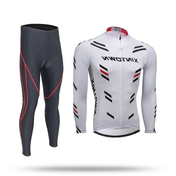 

xintown cycling suit fleece new winter long sleeve men's bicycle 2, Black;red