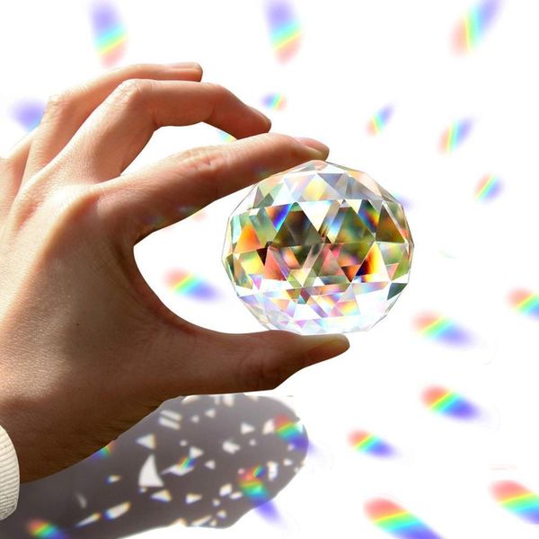 

factory outlet christmas decoration clear cut crystal suncatcher ball prisms glass sphere faceted gazing ball for window