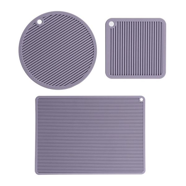 

mats & pads 3pcs/set kitchen cup bowl heat insulation reusable coasters el home decor dining table silicone placemat non slip easy clean