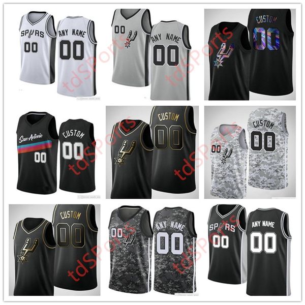 

2020 basketball draft pick jerseys devin vassell tre jones bryn forbes demar 10 derozan aldridge belinelli dejounte 5 murray, Black;red