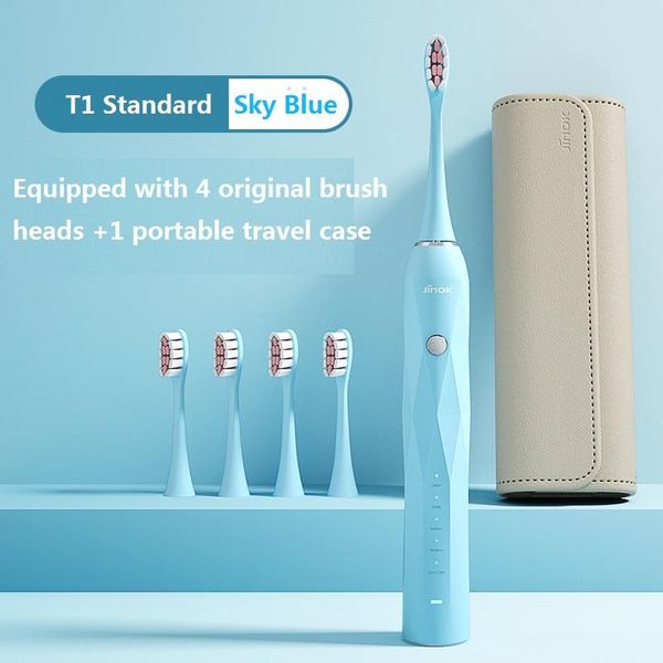 

smart electric toothbrush jimok acoustic waterproof teeth rechargeable soft bristle automatic