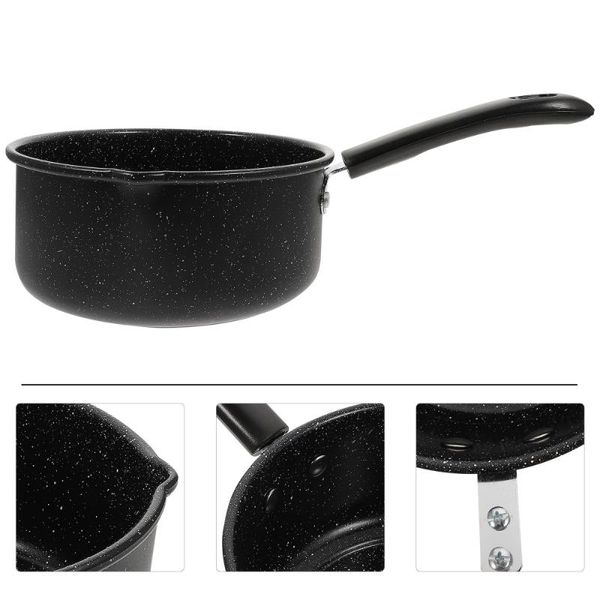 

pans 1pc stone non-stick pot durable supplementary baby food (black)
