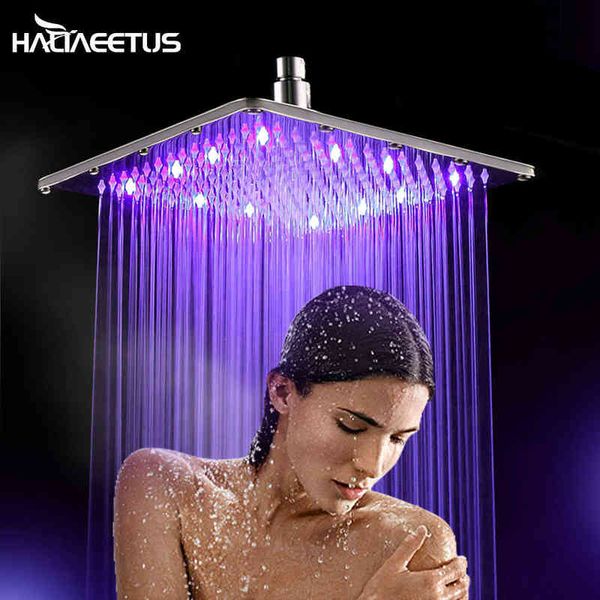 Ultra-Thin 12-Inch Rainfall Shower Head by H1209 - Stainless Steel Square, Water-Powered for a Luxurious Shower Experience