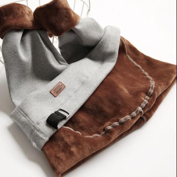 

maternity bottoms thickened with velvet pants for pregnant women trousers leggings warm casual, White