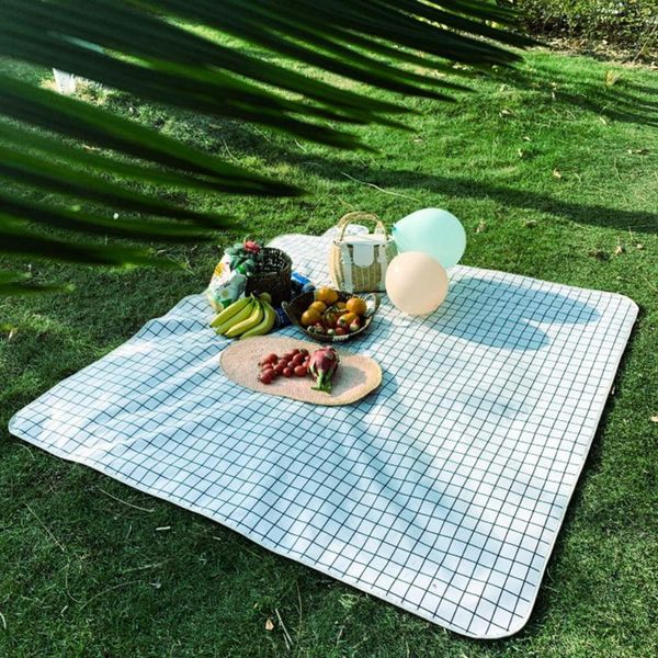 

outdoor pads picnic mat thicken plaid foldable waterproof fashion pad breathable soft portable camping