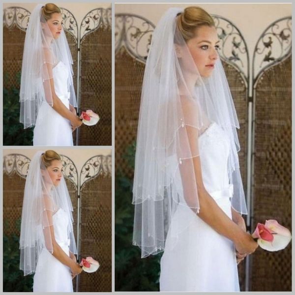 

popular bridal headdress with two layers of handmade big water drop headdress bridal veils, Black