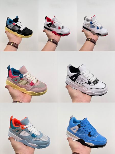 

kids black cat tour yellow 4 4s basketball shoes children boy girl sneakers university blue cactus jack shimmer sp pine green fire red