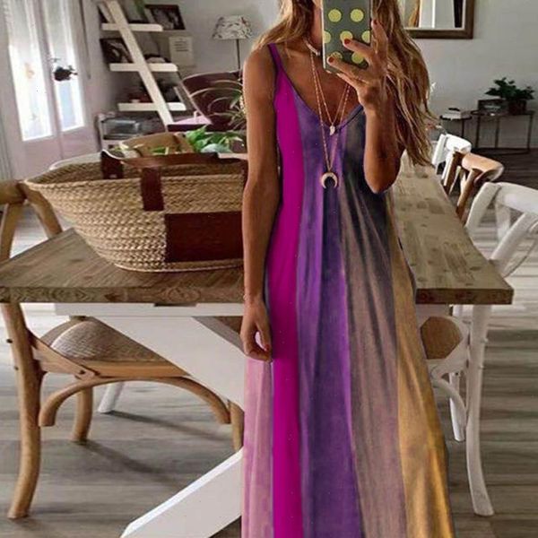 

summer women beach dresses boho casual gradient loose long party dress strap ladies maxi dress vestidos plus size, Black;gray