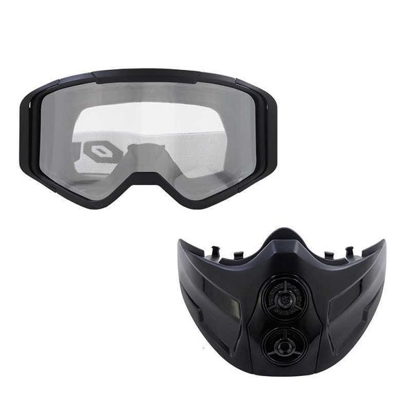 

black detachable outdoor windshield motorcycle dert hiking goggl, White;black