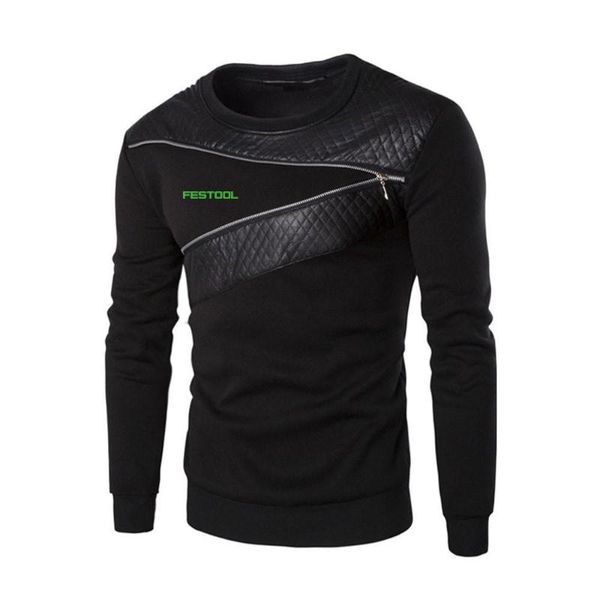 

men's hoodies & sweatshirts 2021 festool logo spring and autumn style comfortable leisure round neck patchwork fashion wild hip-hop fit, Black