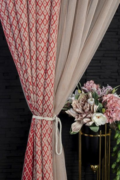 

curtain & drapes diagonal cross pattern cotton red drapes, 7 colors. length up to 115 '' ( 292 cm)