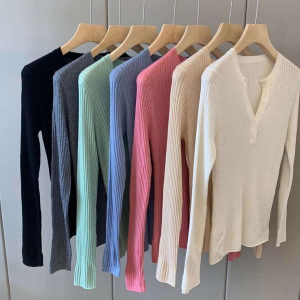 

women's sweaters 2021 autumn knitted v-neck design long sleeve top, White;black