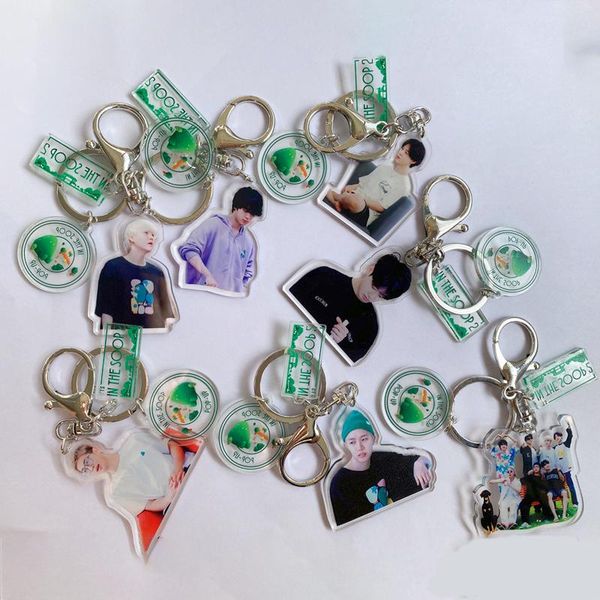 

party favor wholesale kpop idol bangtan boys in the soop 2 key chain accessories ring cute pendant keyring gift plastic acrylic keychain