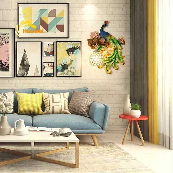 

nordic luxury crystal wall lamp engraved peacock tv background wall sconce classical stair aisle bedside lamp light fixture