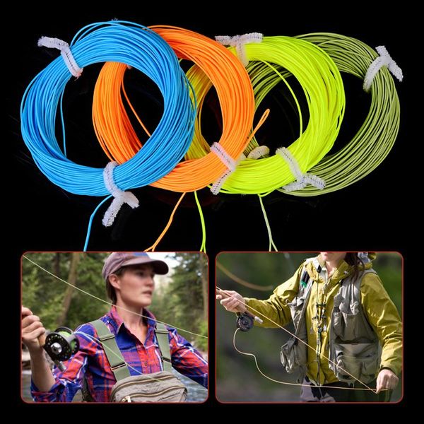 

braid line 100ft weight forward floating fishing wf-2f/3f/4f/5f/6f/7f/8f moss green/orange/fluoyellow /teal color