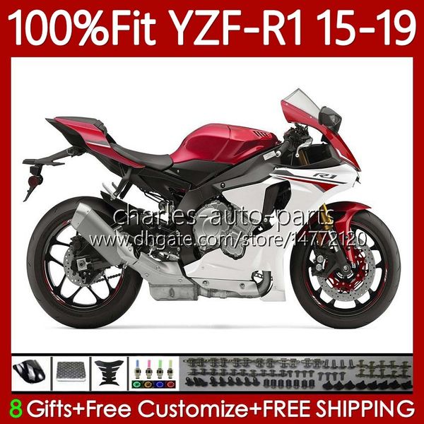 OEM Glossy Red Blk Bodywork для Yamaha YZF-R1 YZF1000 YZF R 1 1000CC YZFR1 15 16 17 18 19 19 LACS 104NO.19 YZF R1 1000 C 2015 2016 2017 2018 2019 YZF-15 15-19