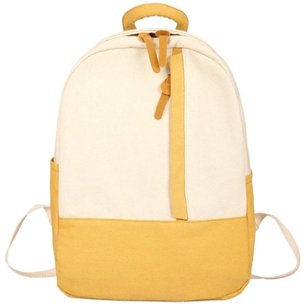 

backpack sen women's lady fashion canvas teen college girl bag yellow