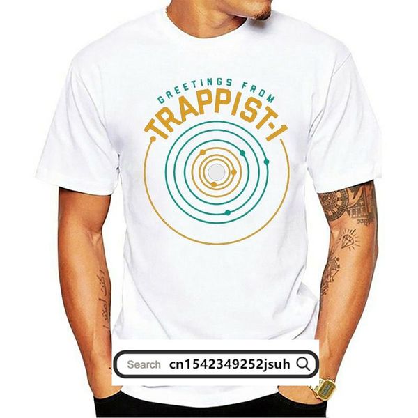 

men's t-shirts greetings from trappist 1 t shirt humor summer letter homme design crew neck cute cotton, White;black