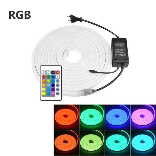 

high-power 220v neon led strip light rgb flexible waterproof festoon led light tape diy home room decoration wall backlight lamp