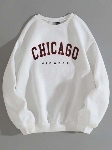 

letter graphic drop shoulder pullover j6pr#, White;black