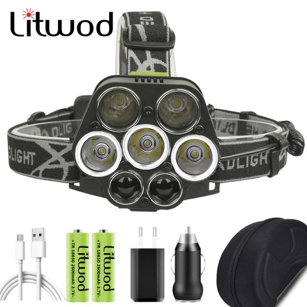 

headlamps powerful 7 led headlight headlamp micro usb rechargeable 18650 battery head lamp torch 5led camping lantern