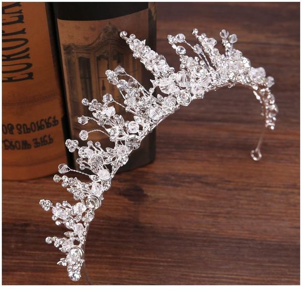 

trendy wedding hair accessories crown bride crown headdress crystal rhinestone crown wedding headdress qylmyp, Silver