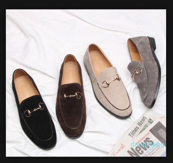 Mode frühjahr Männer Samt Loafer Party hochzeit Schuhe Europa Stil Schwarz braun grau Samt Hausschuhe Fahren mokassins 38-44