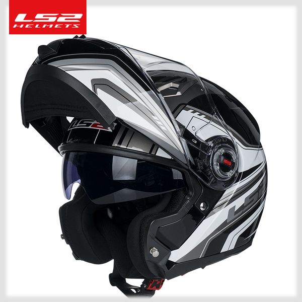 LS2 FF370 Modularer Motorradhelm, hochklappbar, für Herren, kask, mit Doppelvisier, Racing Casco Moto