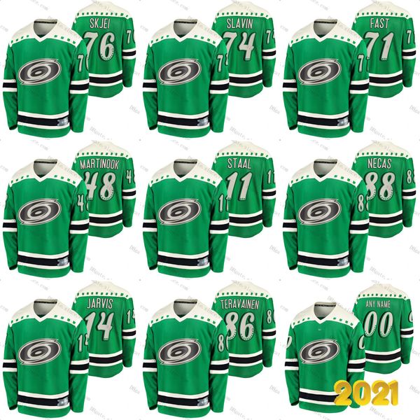 

youth teuvo teravainen carolina hurricanes 2021 st patricks day jersey staal andrei svechnikov sebastian aho justin williams petr mrazek, Black;red