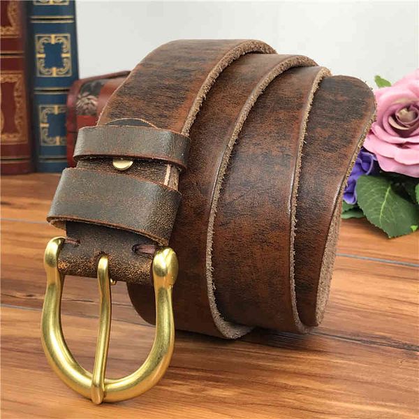 

belts brass buckle men genuine leather vintage cowboy jeans male strap ceinture homme riem mbt0004 1jzn, Black;brown