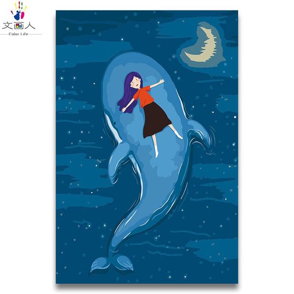 

paintings animal big whale oil painting by numbers with kits diy draw girl and cartoon anime pictures for room decor