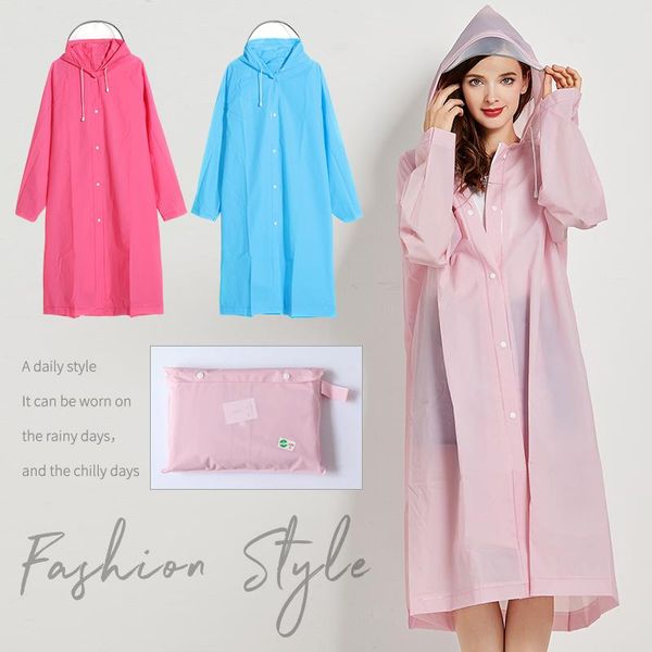 

raincoats 2021 eva coat women's raincoat poncho zippered hooded waterproof rain jacket