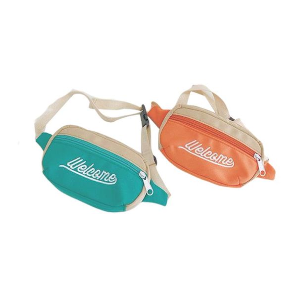 

storage bags letter print hip bum bag crossbody pack with adjustable strap zipper casual sports travel chest for boys girls