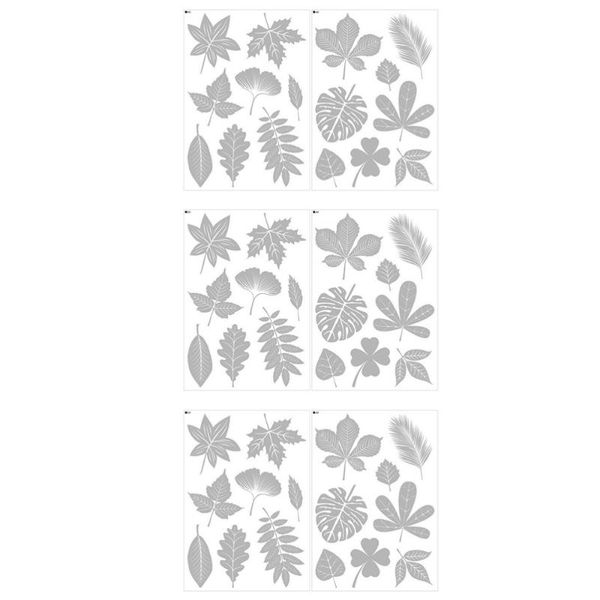 

window stickers 3 sets/48pcs clear leaf decal glue-electrostatic film