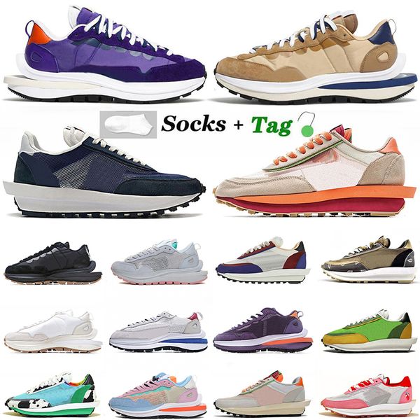 

sacais ld waffle sneakers womens mens running shoes vaporwaffle fragment sesame blue void dark iris nylon white off black gum trainers size