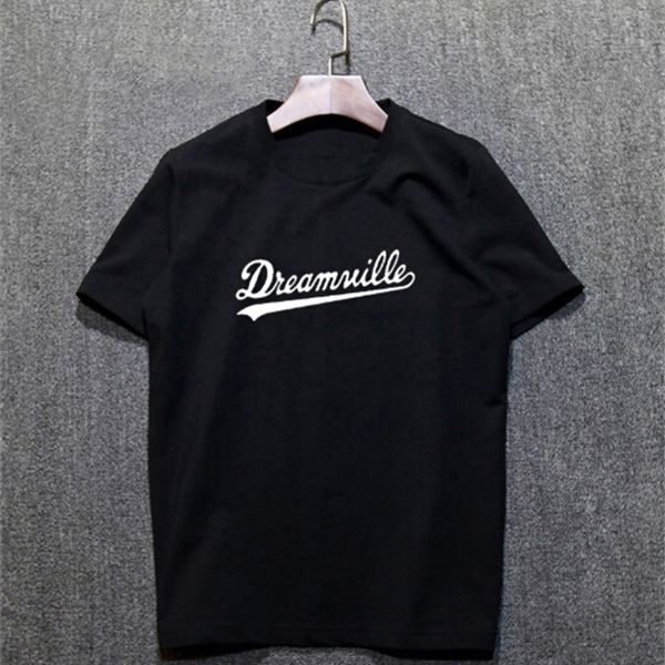 

summer lovers crew neck t-shirt dreamville letter print solid color short sleeve tees women men casual fashion tees sweethearts _yw_rw, White;black