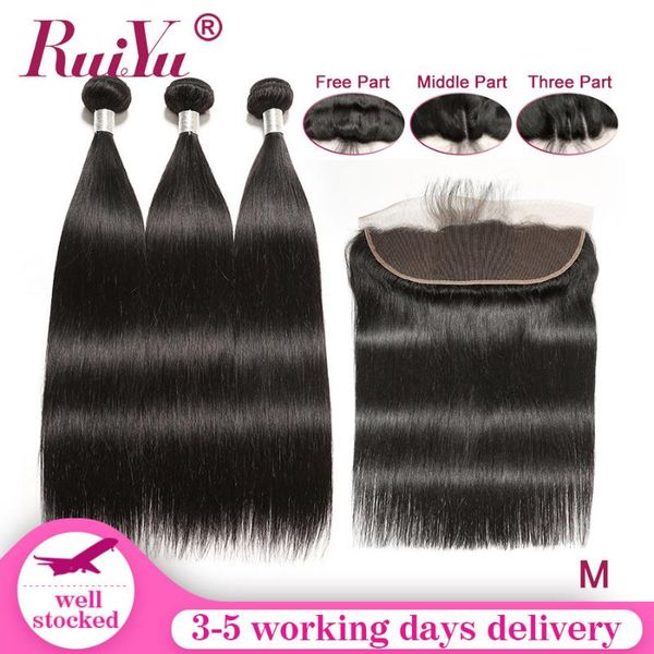 

human hair bulks pre plucked frontal with bundles remy straight baby malaysia ruiyu, Black